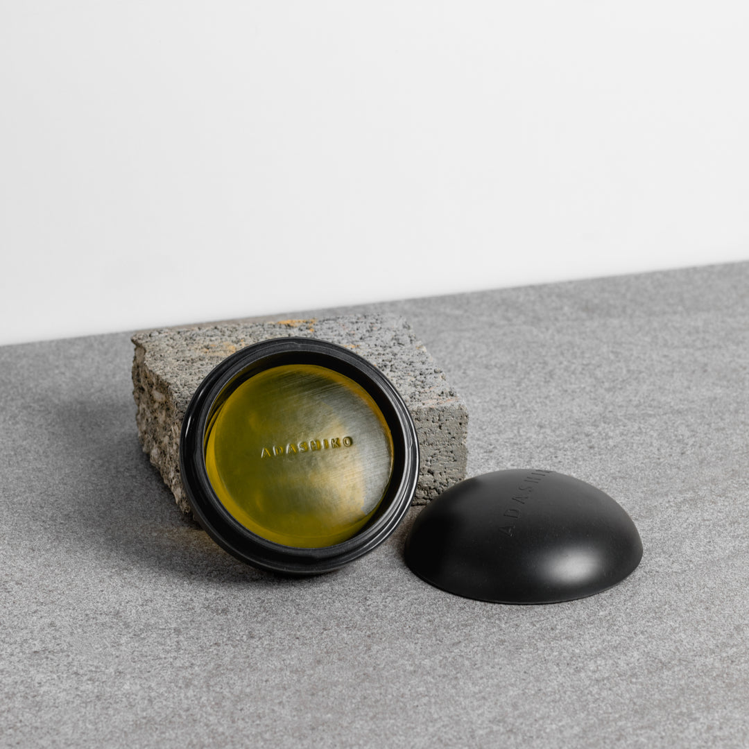 Collagen Cleanse Storage Case - Slate Grey, open with Cleanse Bar inside | Adashiko Collagen | 100% Natural Skincare